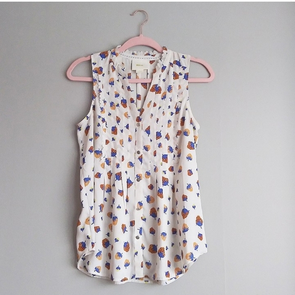 Anthropologie Tops - Anthropologie Maeve Strawberry Tank Blouse
